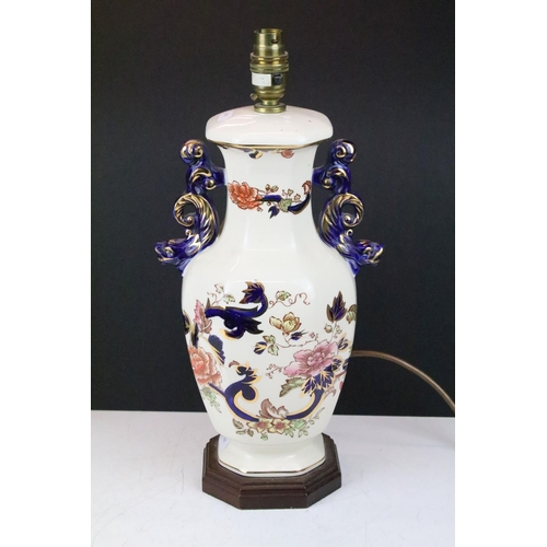 26 - Three Masons Ironstone 'Mandalay' ceramic table lamps to include a ltd edn example (41cm high) and a... 