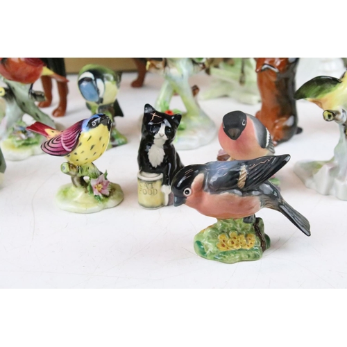 70 - Collection of mostly ceramic birds to include Beswick, Royal Worcester, Royal Adderley, Goebel, a Co... 