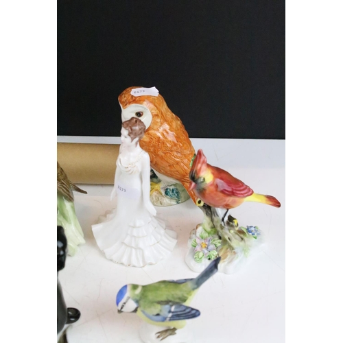 70 - Collection of mostly ceramic birds to include Beswick, Royal Worcester, Royal Adderley, Goebel, a Co... 