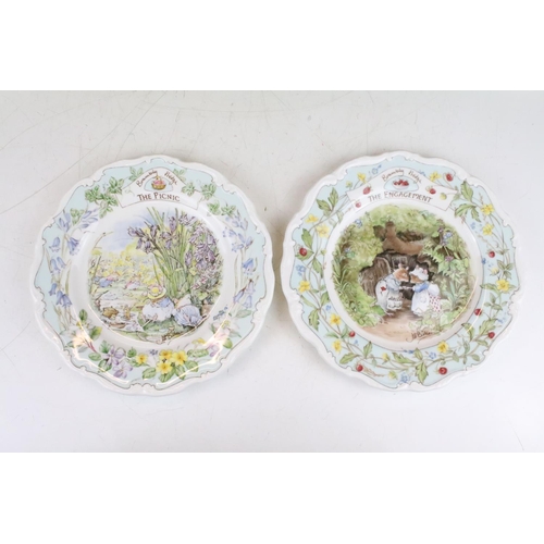 73 - Sixteen Brambly Hedge Royal Doulton plates to include; The Plan, The Outing, The Picnic, The Engagem... 