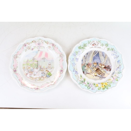 73 - Sixteen Brambly Hedge Royal Doulton plates to include; The Plan, The Outing, The Picnic, The Engagem... 