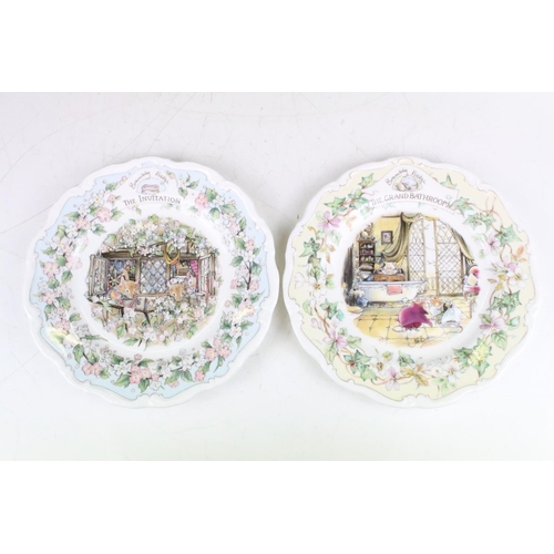 73 - Sixteen Brambly Hedge Royal Doulton plates to include; The Plan, The Outing, The Picnic, The Engagem... 