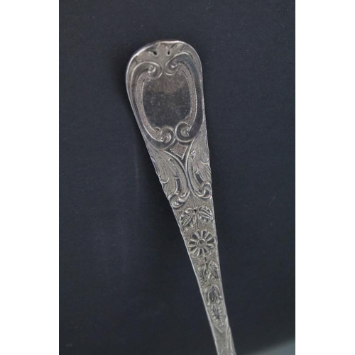 662 - George II silver spoon with later repoussé berry decoration, makers Benjamin Cartwright I, London 17... 