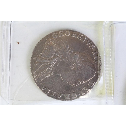 290 - A collection of fourteen British King George III early milled silver coins to include three half cro... 