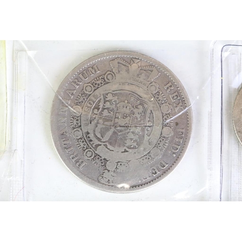 290 - A collection of fourteen British King George III early milled silver coins to include three half cro... 