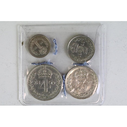 299 - A British Queen Victoria 1890 silver four coin Maundy Set.