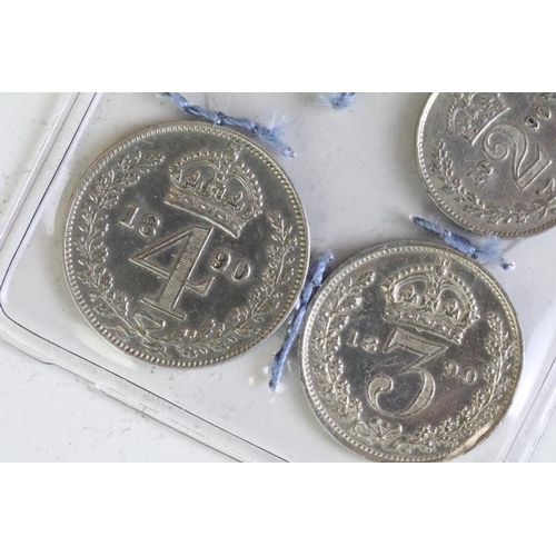 299 - A British Queen Victoria 1890 silver four coin Maundy Set.