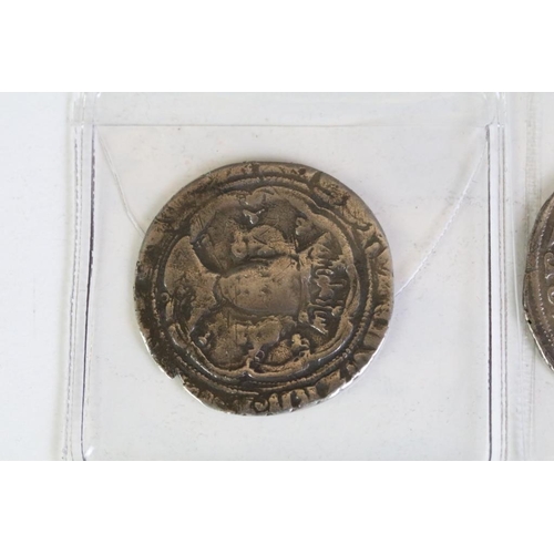 309 - A collection of five British King Edward III hammered silver coins. (c.1327-1377).