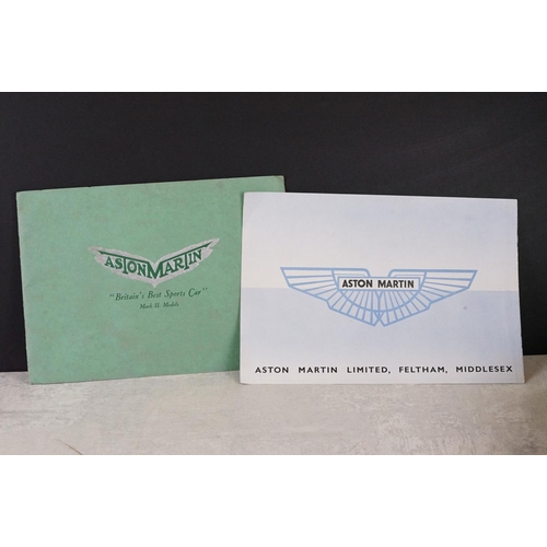 211 - Two vintage Aston Martin car brochures to include Mark.II models.