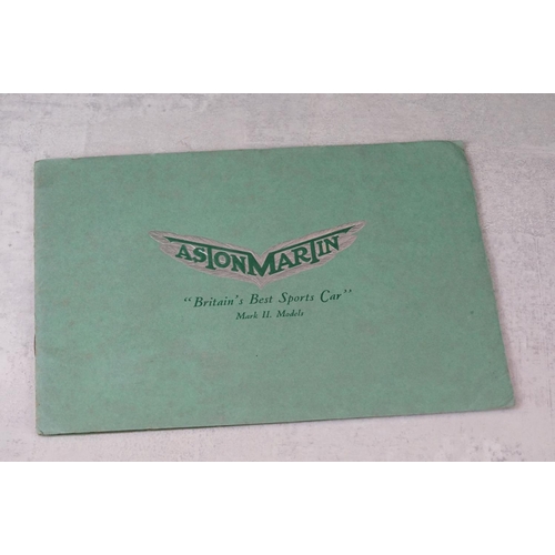 211 - Two vintage Aston Martin car brochures to include Mark.II models.