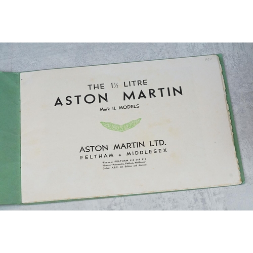 211 - Two vintage Aston Martin car brochures to include Mark.II models.