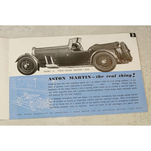 211 - Two vintage Aston Martin car brochures to include Mark.II models.