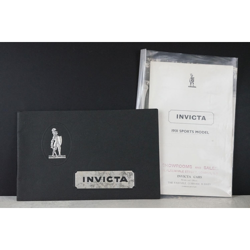 213 - Two Invicta car brochures to include 1931 and 1936 examples.