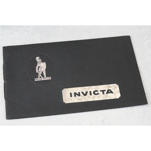 213 - Two Invicta car brochures to include 1931 and 1936 examples.