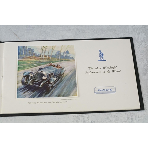 213 - Two Invicta car brochures to include 1931 and 1936 examples.