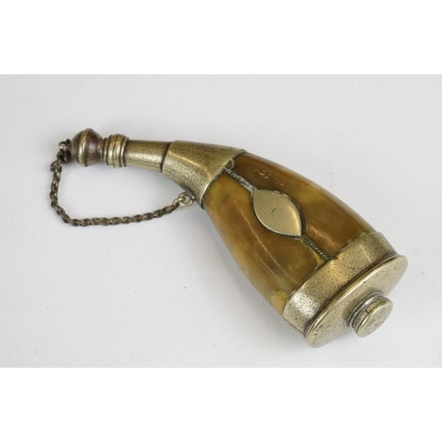 228 - An antique pocket powder flask, length approx 10cm.