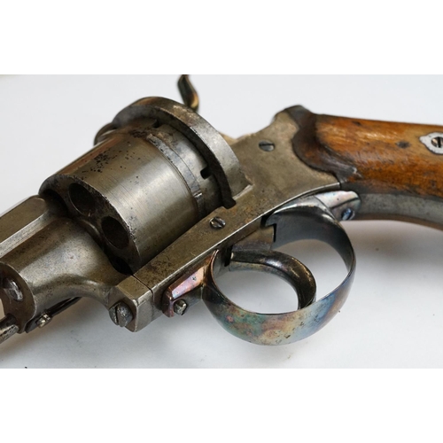 229 - An antique 19th century six shot pinfire revolver, no visible makers marks.