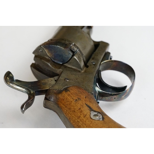 229 - An antique 19th century six shot pinfire revolver, no visible makers marks.