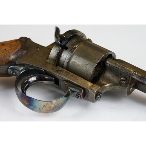 229 - An antique 19th century six shot pinfire revolver, no visible makers marks.