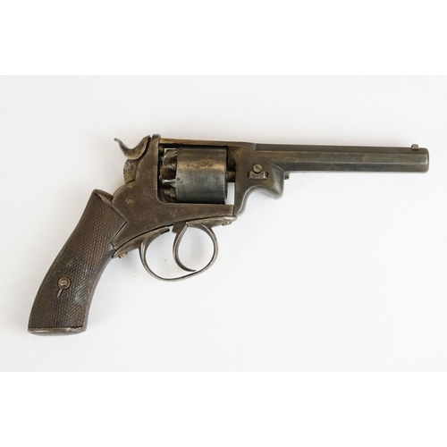 230 - An antique 19th century six shot percussion revolver, no visible makers marks, wooden grips.