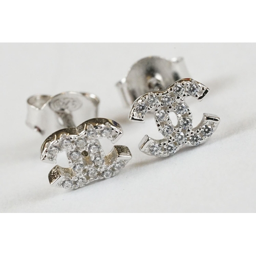 234 - Pair of Silver and CZ designer style Ear Studs