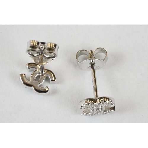 234 - Pair of Silver and CZ designer style Ear Studs