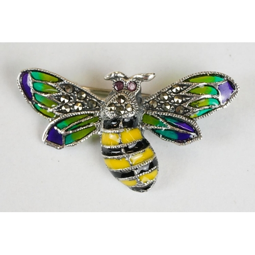 240 - Silver and Enamel Bug Brooch