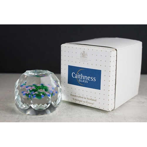 112 - Ten boxed Caithness glass paperweights to include Ripples, Covenant (ltd edn no. 23/75), Loves and F... 