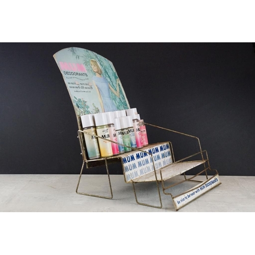 133 - Advertising - ' Mum Deodorants ' shop display stand with 15 deodorants (Pink Rose, Lemon, Blue Heath... 