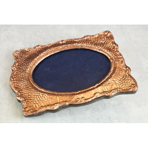 136 - Copper Easel Back Picture Frame, approx 18cm high