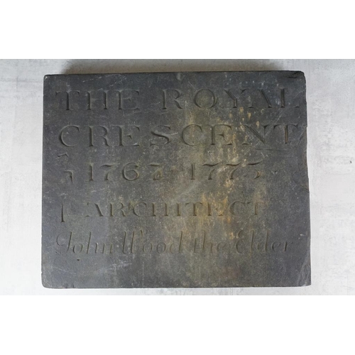 Slate panel with double-sided inscription, 'The Royal Crescent 1767 ...