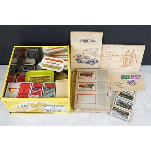 441 - Collection of cigarette cards & tea cards, to include cards within albums, cigarette boxes & loose, ... 