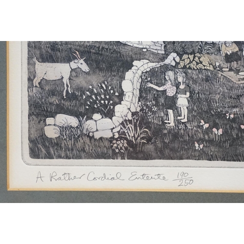 511 - Graham Clarke, A Rather Cordial Entente, limited edition etching, signed lower right, titled lower l... 