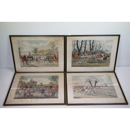 512 - 1854, set of four George Hunt Huntsman engravings, The Story of Tom Moody (he was the renowned ' whi... 