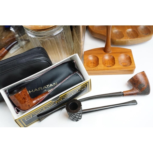 A collection of smoking pipes to include estate and meerchaum examples