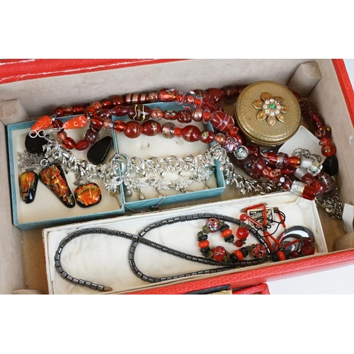 356 - A collection of mainly vintage costume jewellery to include silver examples.