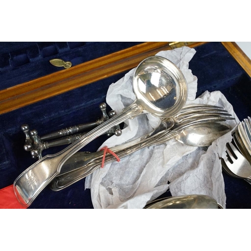 358 - A collection of mixed silver plated cutlery contained within two boxes