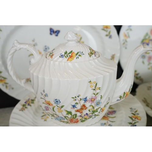 89 - Aynsley ' Cottage Garden ' tea & dinner ware to include teapot & cover, 6 teacups & saucers, 6 tea p... 