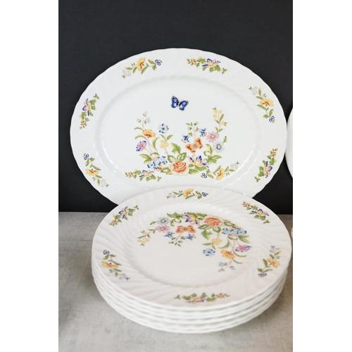 89 - Aynsley ' Cottage Garden ' tea & dinner ware to include teapot & cover, 6 teacups & saucers, 6 tea p... 