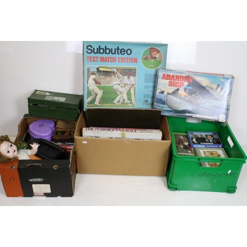 420 - Collection of mixed games / board games to include Subbuteo Table Soccer Club Edition, Subbuteo Cric... 