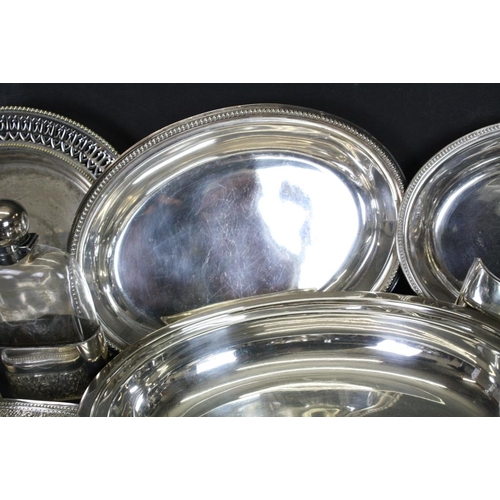 421 - Collection of 20th Century silver plate to include spirit kettle, boiled egg stand, lidded tureen wi... 