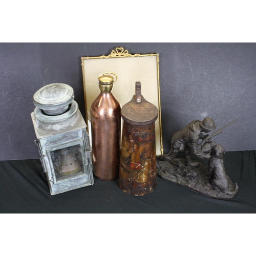 424 - Group of mixed collectables to include a C. Ouvrard & M. Villars French copper lantern, William Craw... 