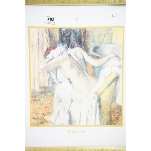 519 - Collection of assorted paintings and prints to include a framed nude figure painting, Degas print, E... 