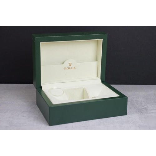 Rolex watch box, dimensions approx 13 x 18 x 8cm;