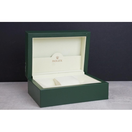 Rolex - empty green leather watch box having wave design panel to top ...