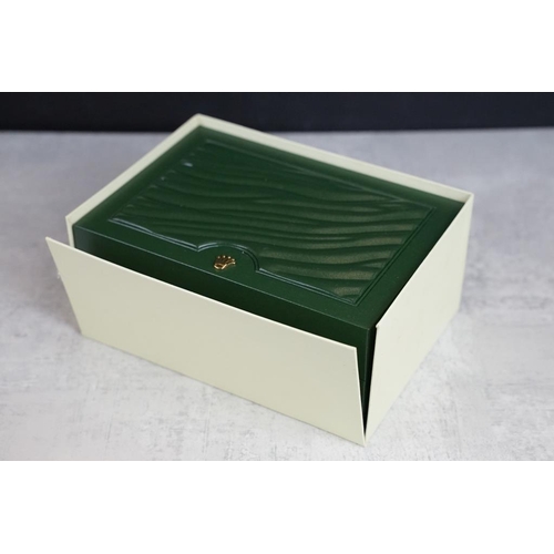 Rolex - empty green leather watch box having wave design Rolex - empty green leather watch box having wave design