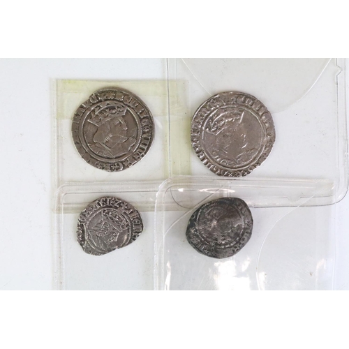 269 - Two British King Henry VIII hammered silver Groat coins together with two half groats to include Sou... 