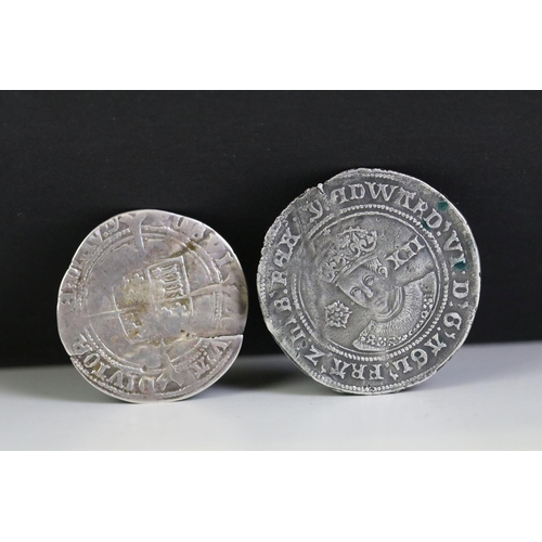 270 - A British King Edward VI hammered silver sixpence coin (London Mint) together with a shilling (3rd P... 