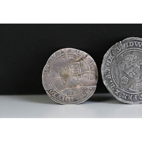 270 - A British King Edward VI hammered silver sixpence coin (London Mint) together with a shilling (3rd P... 