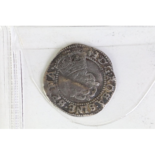 273 - A collection of six British King James I hammered silver coins to include a shilling, sixpence, 2 x ... 